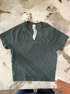 lululemon athletica Short Sleeve Ribbed Crop Top - Teal Green